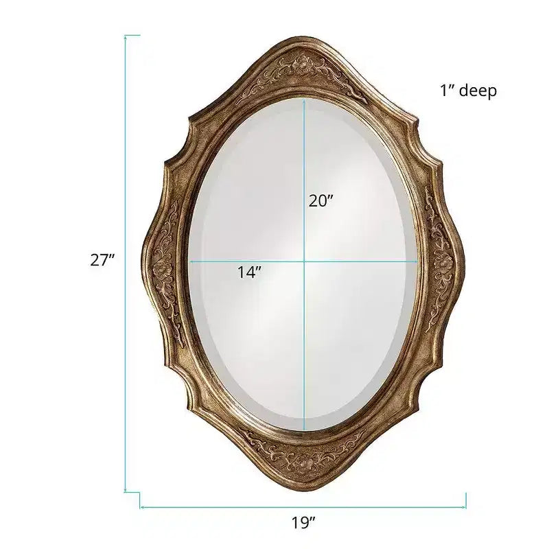 Howard Elliott 27"x19" Wood Oval Framed Wall Mirror Bronze