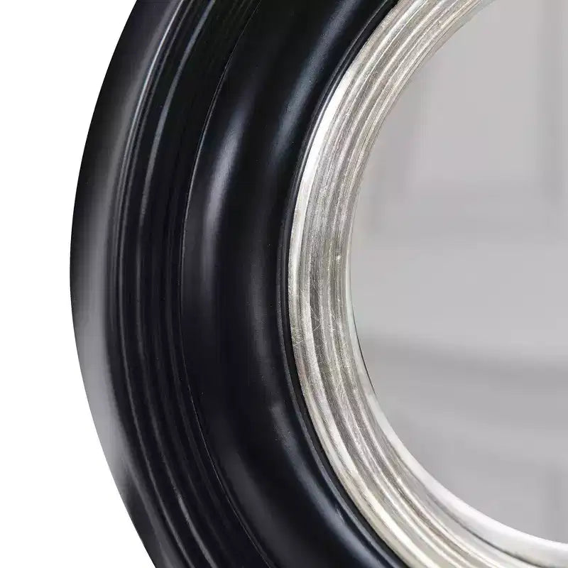 Howard Elliott 14" Round Framed Soho Accent Wall Mirror