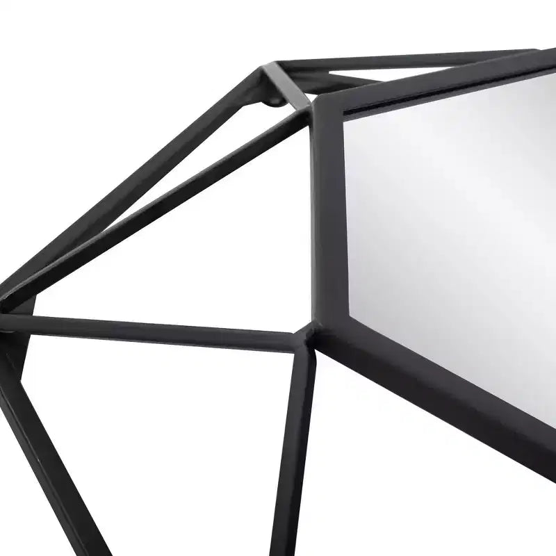 Howard Elliott 16"x16" Metal Framed 3D Geometric Wall Mirror Matte Black