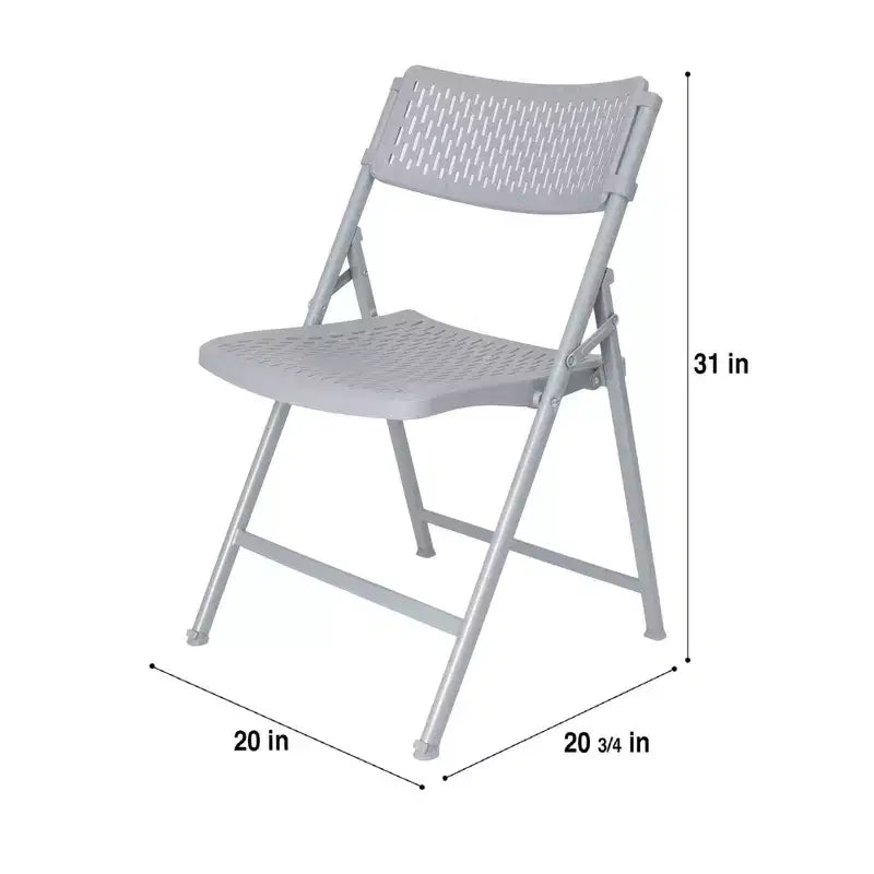 Hampden Furnishings 4pk Ava Collection Comfort Folding Chair Platinum