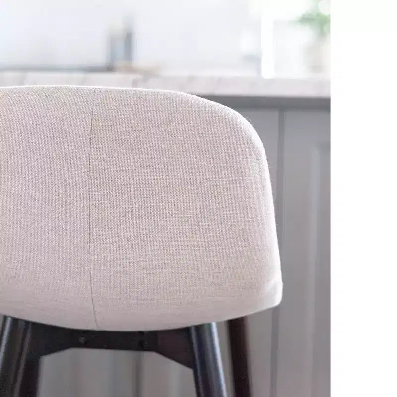 Counter Height Upholstered Barstool with Wood Frame - Beige
