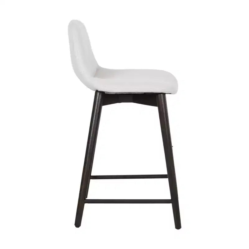 Counter Height Upholstered Barstool with Wood Frame - Beige