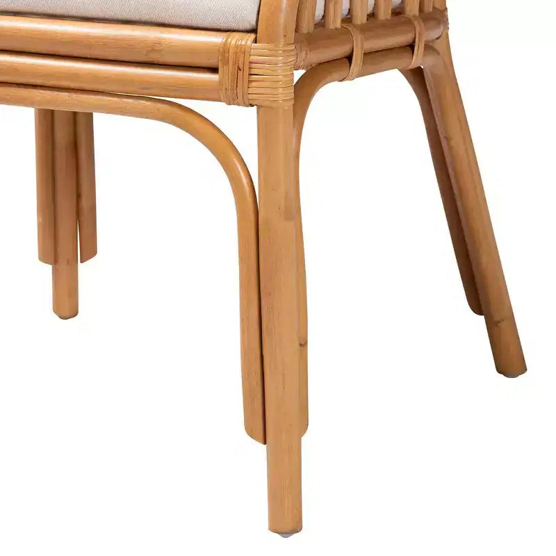 Natural Rattan Arm Chair with Removable Cushion - Light Honey