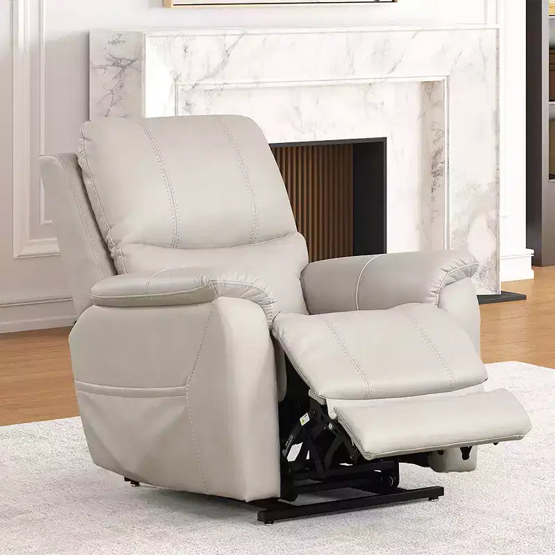 Power Recliner Lift Chair with 3-Zone Heating & USB Port - Light Gray