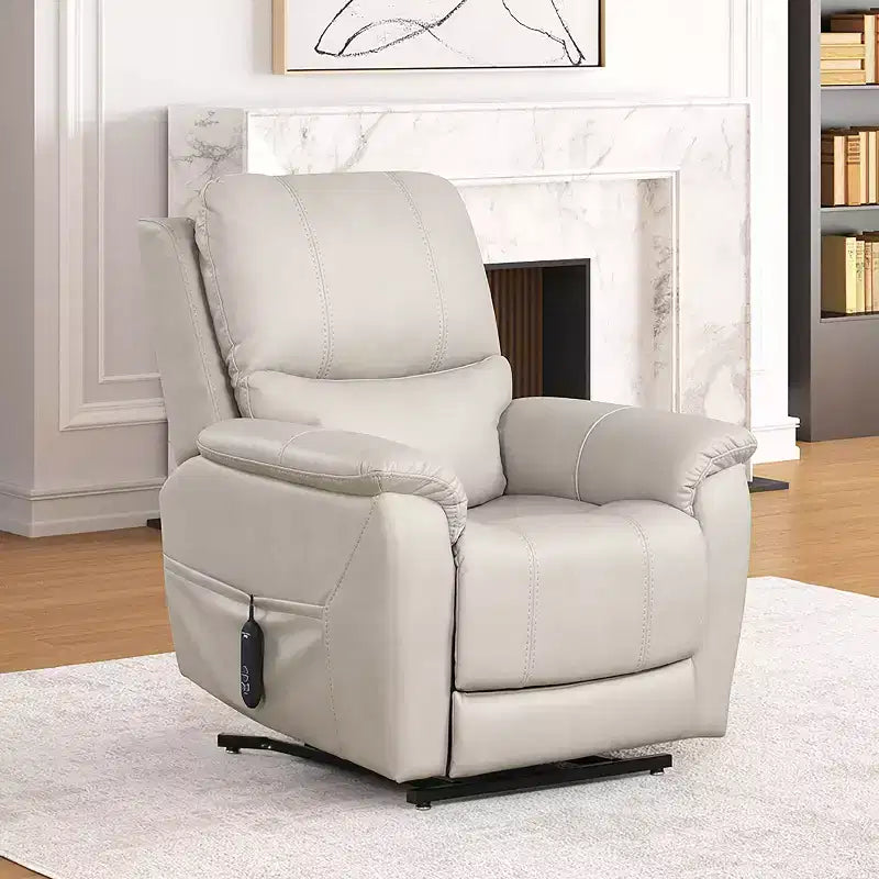Power Recliner Lift Chair with 3-Zone Heating & USB Port - Light Gray