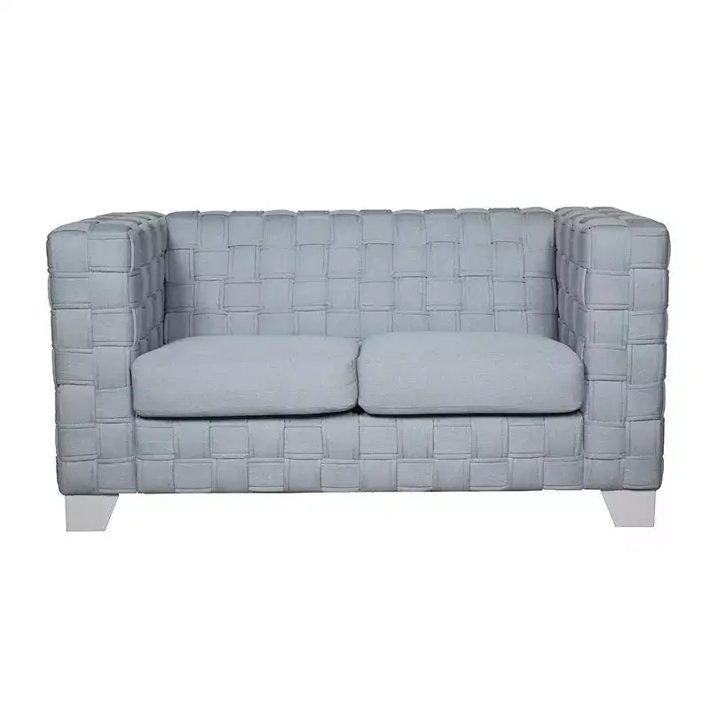 Acme Furniture 63" Saree Sofa Light Teal Chenille/White Finish