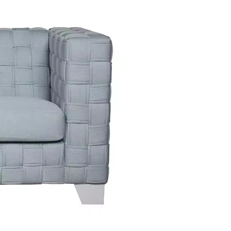 Acme Furniture 63" Saree Sofa Light Teal Chenille/White Finish