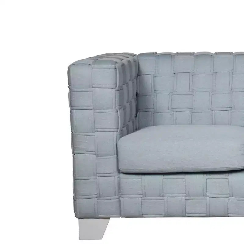 Acme Furniture 63" Saree Sofa Light Teal Chenille/White Finish
