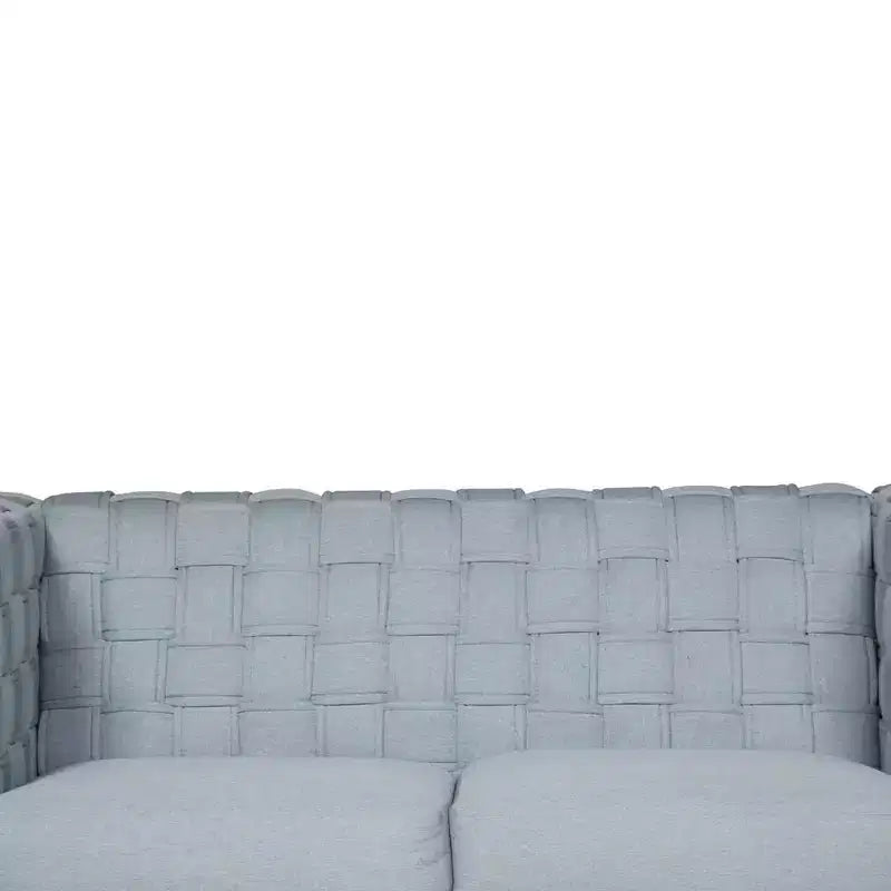 Acme Furniture 63" Saree Sofa Light Teal Chenille/White Finish