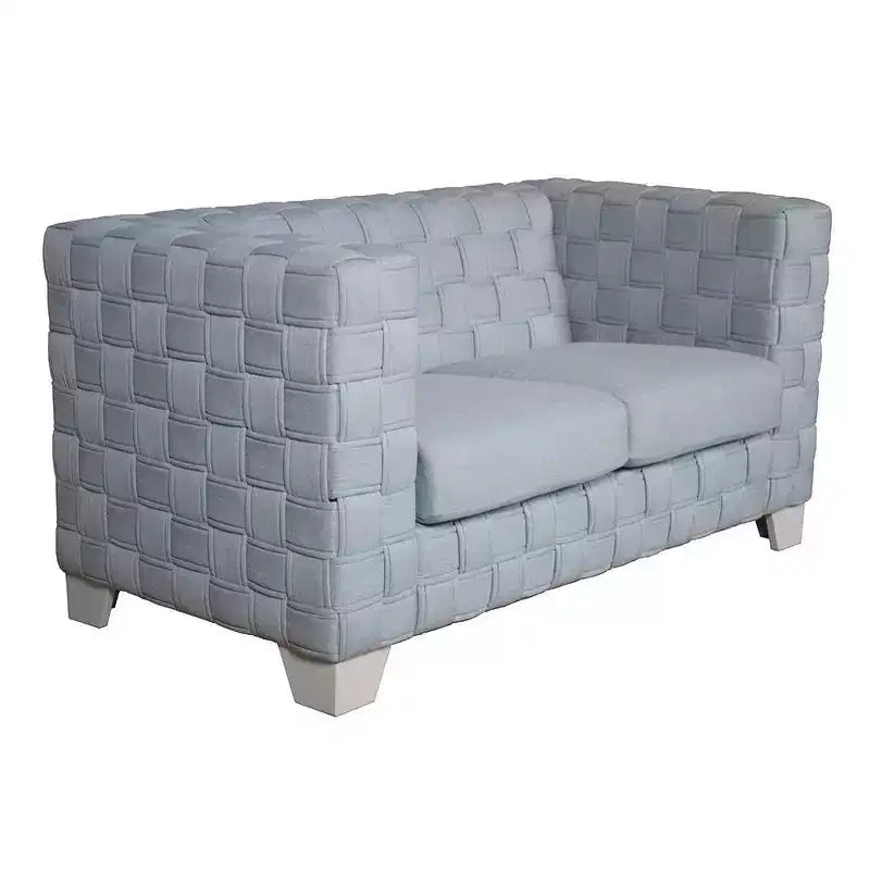 Acme Furniture 63" Saree Sofa Light Teal Chenille/White Finish