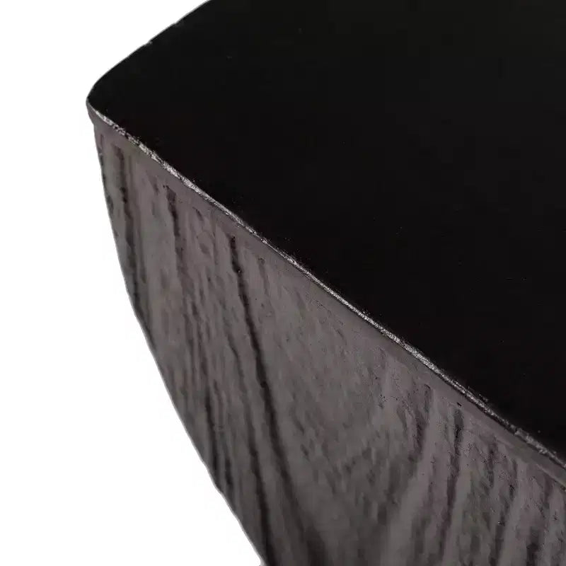 LeisureMod Onyx Series Square Side Table  Modern Fiberstone End Table, Fully Assembled Accent Table for Living Room, Bedroom, Office, Entryway Decor