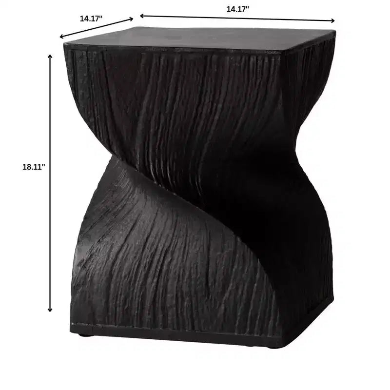 LeisureMod Onyx Series Square Side Table  Modern Fiberstone End Table, Fully Assembled Accent Table for Living Room, Bedroom, Office, Entryway Decor