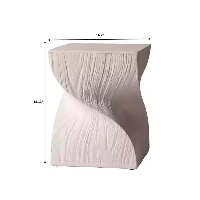 LeisureMod Onyx Series Square Side Table  Modern Fiberstone End Table, Fully Assembled Accent Table for Living Room, Bedroom, Office, Entryway Decor