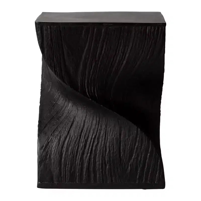 LeisureMod Onyx Series Square Side Table  Modern Fiberstone End Table, Fully Assembled Accent Table for Living Room, Bedroom, Office, Entryway Decor
