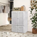 Portable Foldable Wardrobe Closet with Cube Compartments & Magnet Doors - White