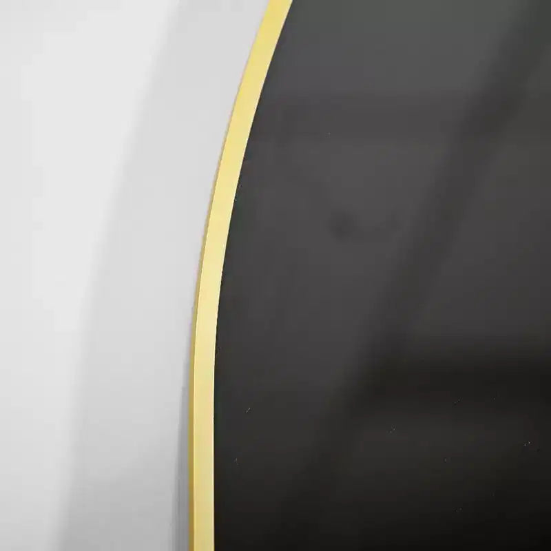 HOMLUX 16x48 Oval Pill Full Length Mirror Decorative Wall Hanging Mirror Bathroom Entryway,Black/Gold