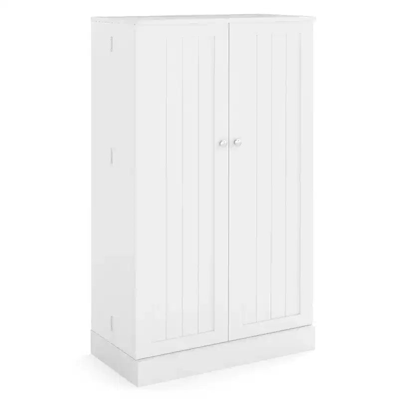 41" Farmhouse Kitchen Pantry Cabinet with 17 Shelves - Gray/White