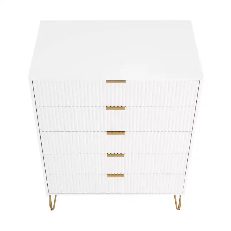 2-Piece Modern Dresser Set - 5-Drawer Vertical & 3-Drawer Horizontal