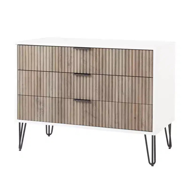 2-Piece Modern Dresser Set - 5-Drawer Vertical & 3-Drawer Horizontal