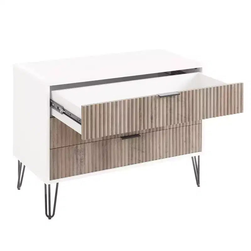 2-Piece Modern Dresser Set - 5-Drawer Vertical & 3-Drawer Horizontal