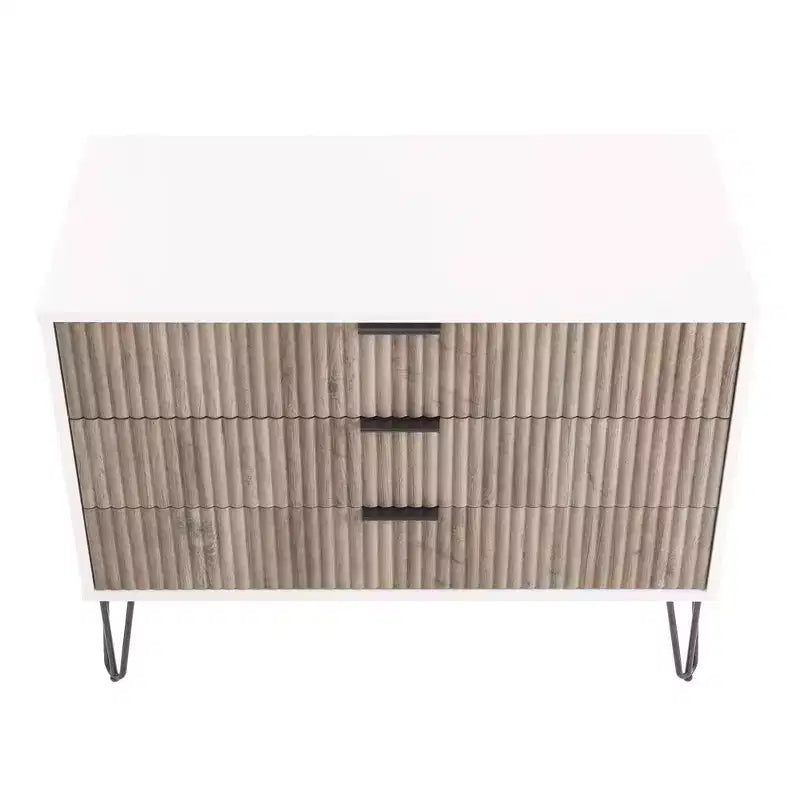 2-Piece Modern Dresser Set - 5-Drawer Vertical & 3-Drawer Horizontal