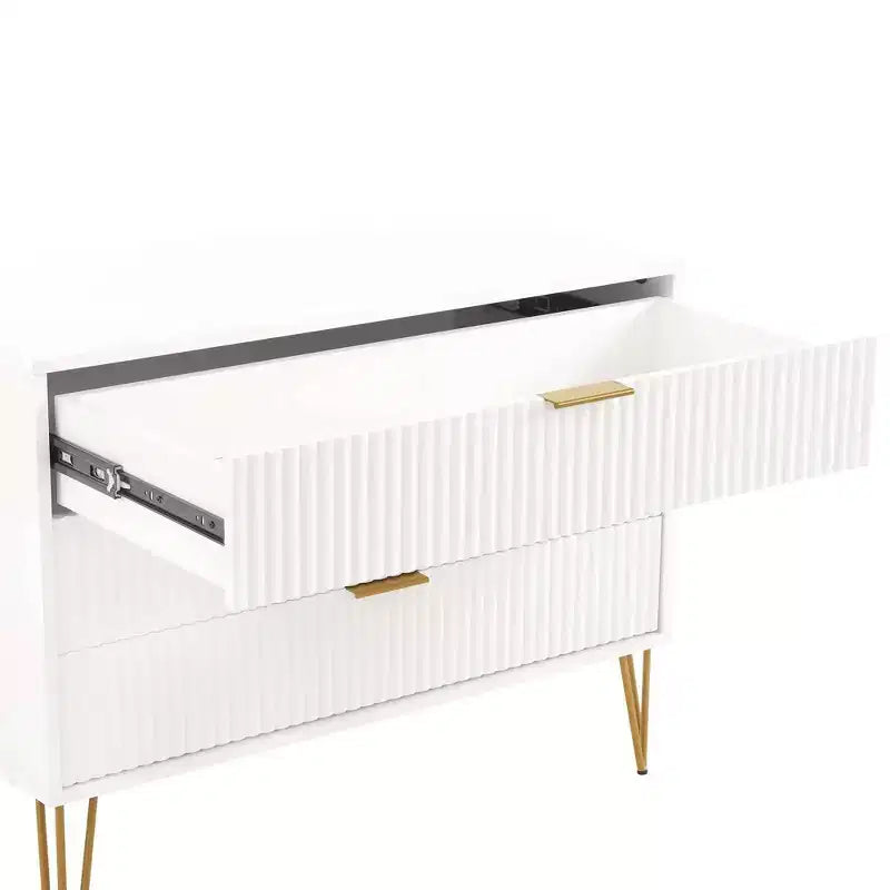2-Piece Modern Dresser Set - 5-Drawer Vertical & 3-Drawer Horizontal