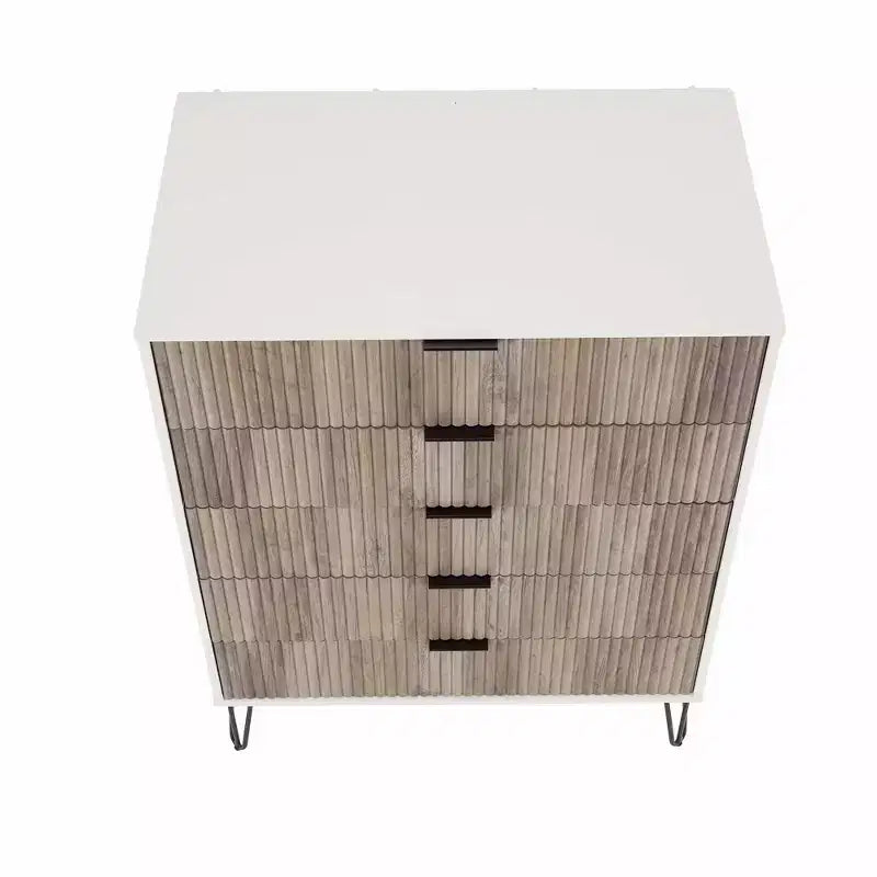 2-Piece Modern Dresser Set - 5-Drawer Vertical & 3-Drawer Horizontal
