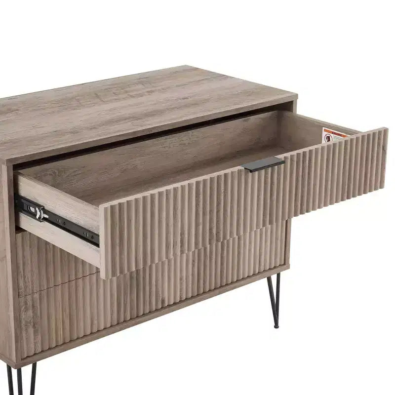 2-Piece Modern Dresser Set - 5-Drawer Vertical & 3-Drawer Horizontal