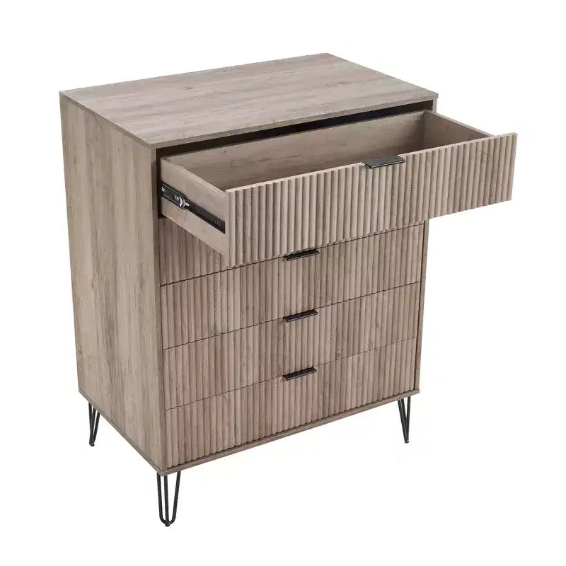 2-Piece Modern Dresser Set - 5-Drawer Vertical & 3-Drawer Horizontal