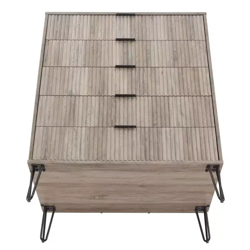 2-Piece Modern Dresser Set - 5-Drawer Vertical & 3-Drawer Horizontal
