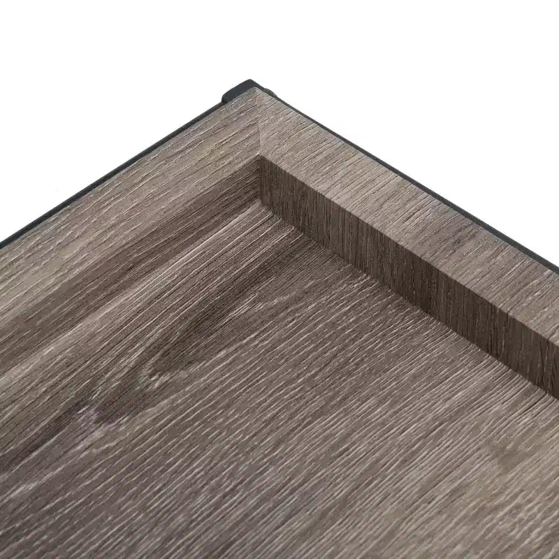 Rectangle Coffee Table with Wood Tray Top & Black Metal Frame