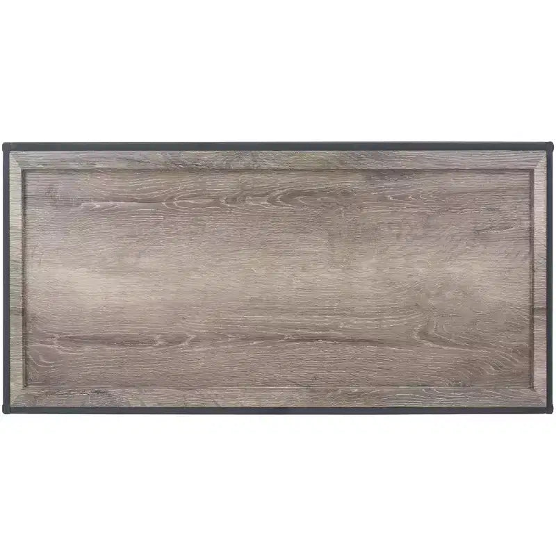 Rectangle Coffee Table with Wood Tray Top & Black Metal Frame