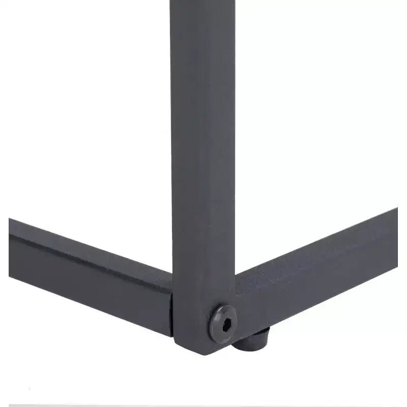 Rectangle Coffee Table with Wood Tray Top & Black Metal Frame