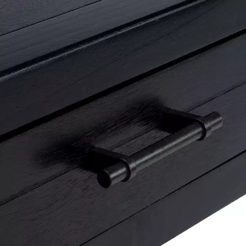 Rectangle Coffee Table with 2 Drawers & Storage - Black