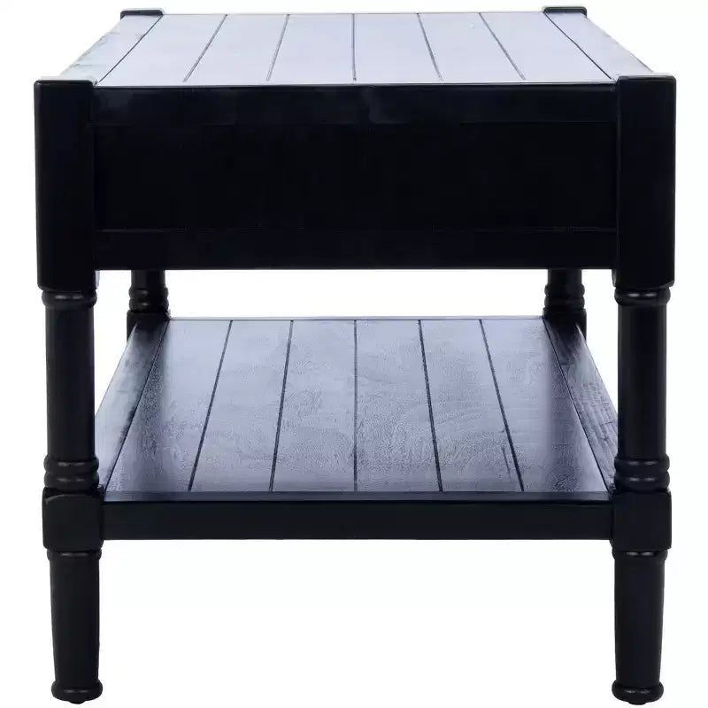 Rectangle Coffee Table with 2 Drawers & Storage - Black