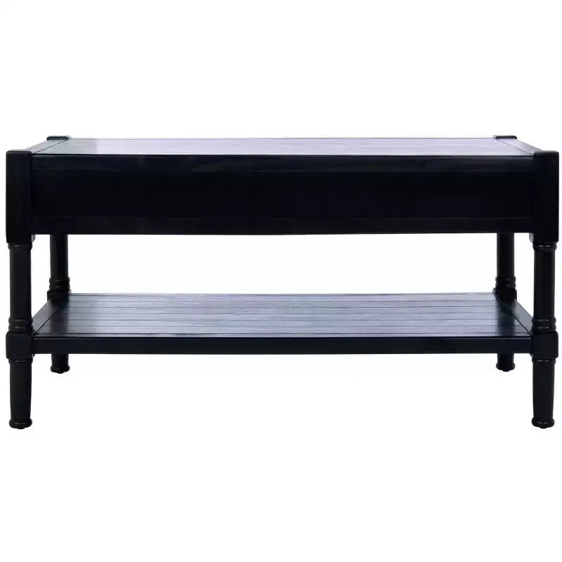 Rectangle Coffee Table with 2 Drawers & Storage - Black