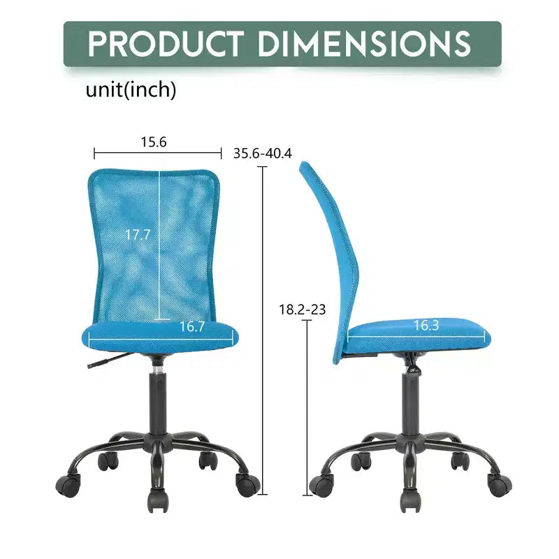 Mid Back Mesh Office Chair with Adjustable Lumbar Support - Armless