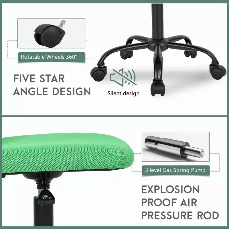 Mid Back Mesh Office Chair with Adjustable Lumbar Support - Armless