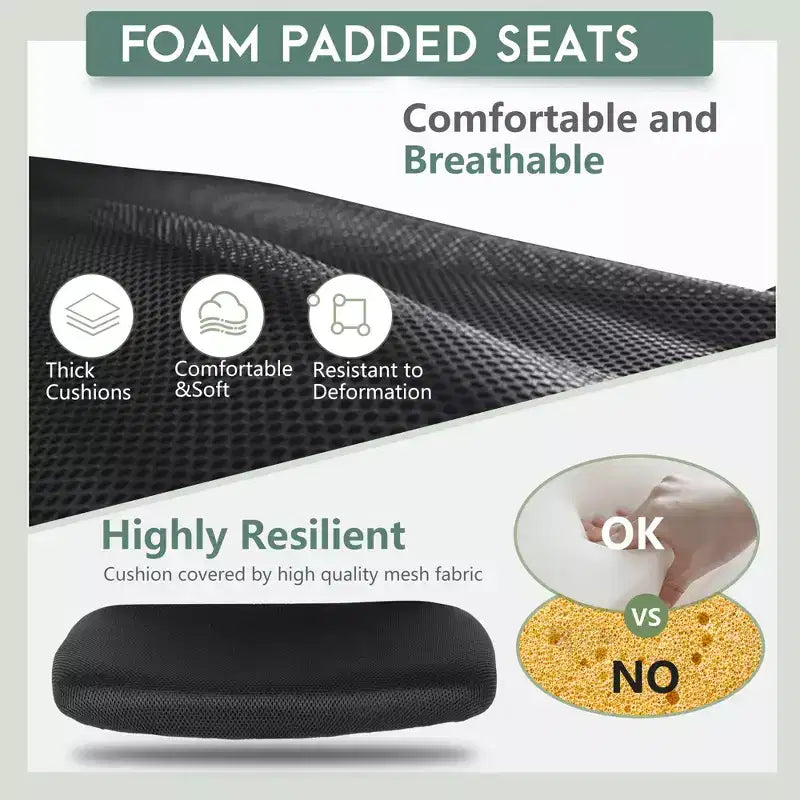 Mid Back Mesh Office Chair with Adjustable Lumbar Support - Armless