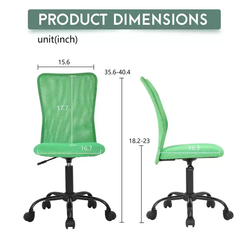 Mid Back Mesh Office Chair with Adjustable Lumbar Support - Armless