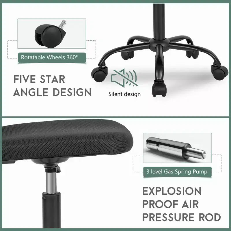 Mid Back Mesh Office Chair with Adjustable Lumbar Support - Armless