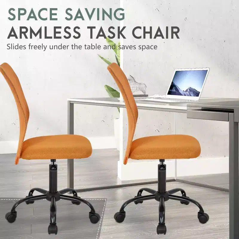 Mid Back Mesh Office Chair with Adjustable Lumbar Support - Armless