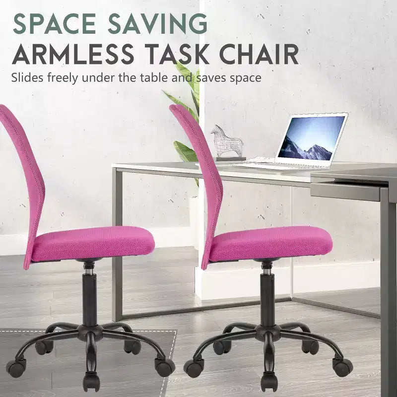 Mid Back Mesh Office Chair with Adjustable Lumbar Support - Armless