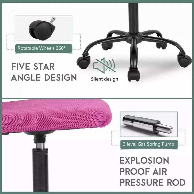 Mid Back Mesh Office Chair with Adjustable Lumbar Support - Armless