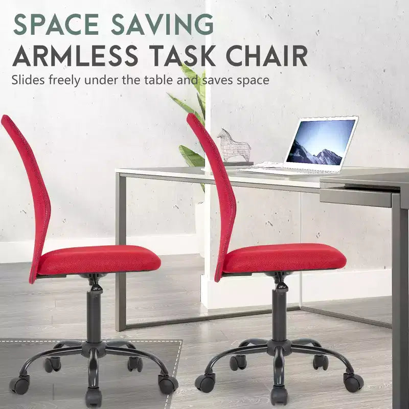 Mid Back Mesh Office Chair with Adjustable Lumbar Support - Armless
