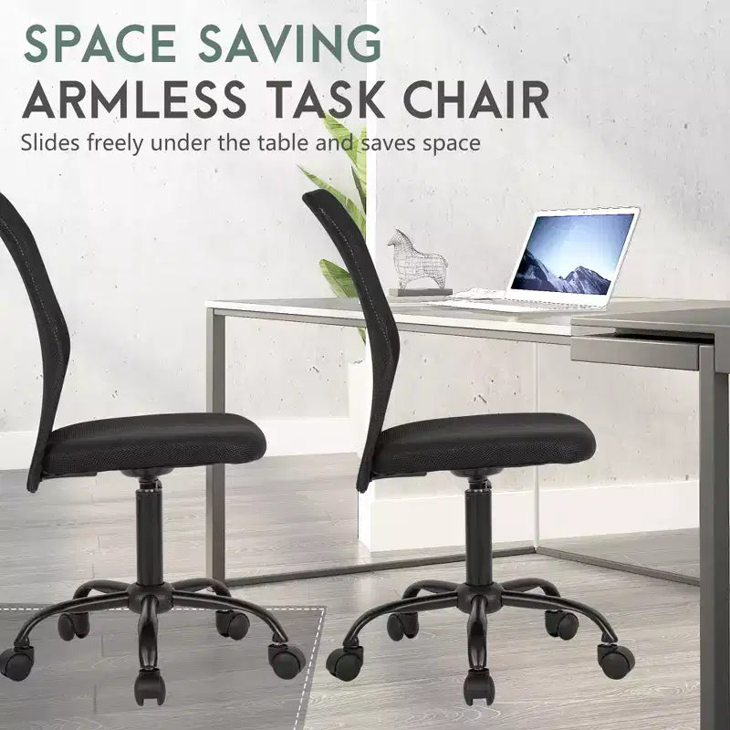 Mid Back Mesh Office Chair with Adjustable Lumbar Support - Armless