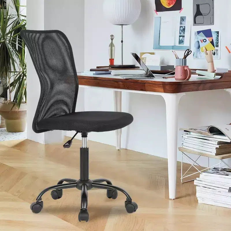 Mid Back Mesh Office Chair with Adjustable Lumbar Support - Armless
