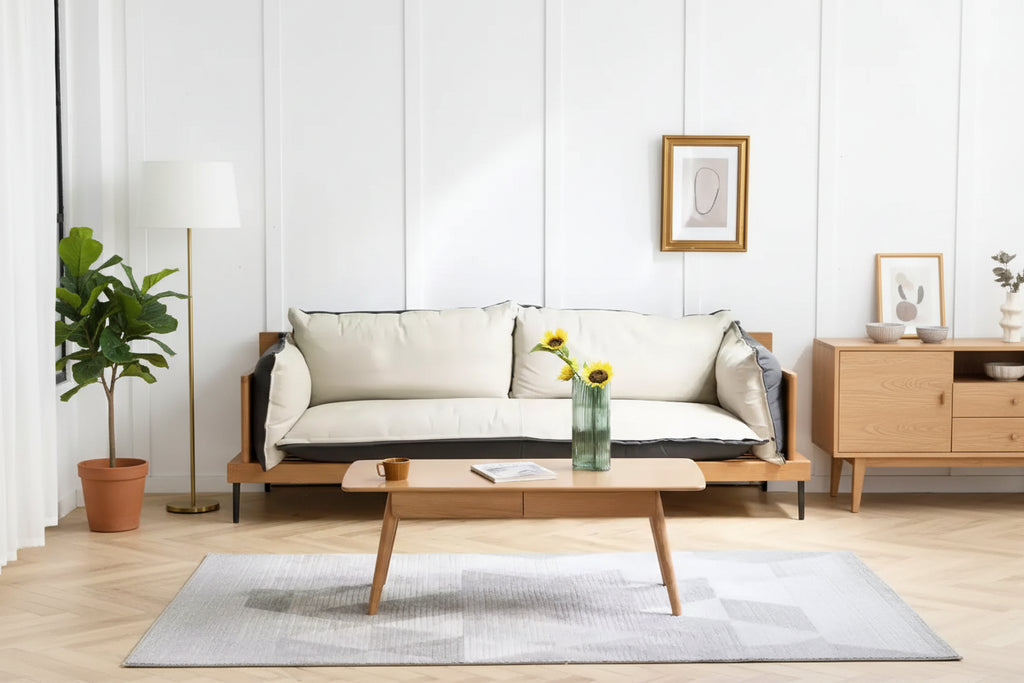 Coffee Table with Drawers, Wood Coffee Table, Center Table Low Table Solid Wood Top Plate Desk Study Writing Desk for Living Room Bedroom Entrayway