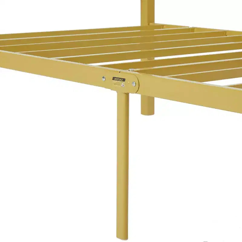 Metal Scroll Bed Frame with Upholstered Headboard & Footboard