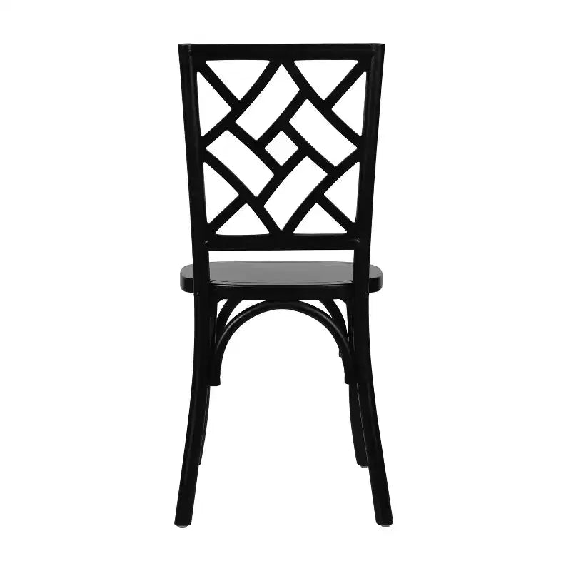 Solid Wood Stackable Dining Chair with Intricate Back Detail